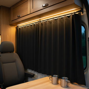 VW T5 / T6 / T6.1 doppellagig Gardinen Set 3 Fenster