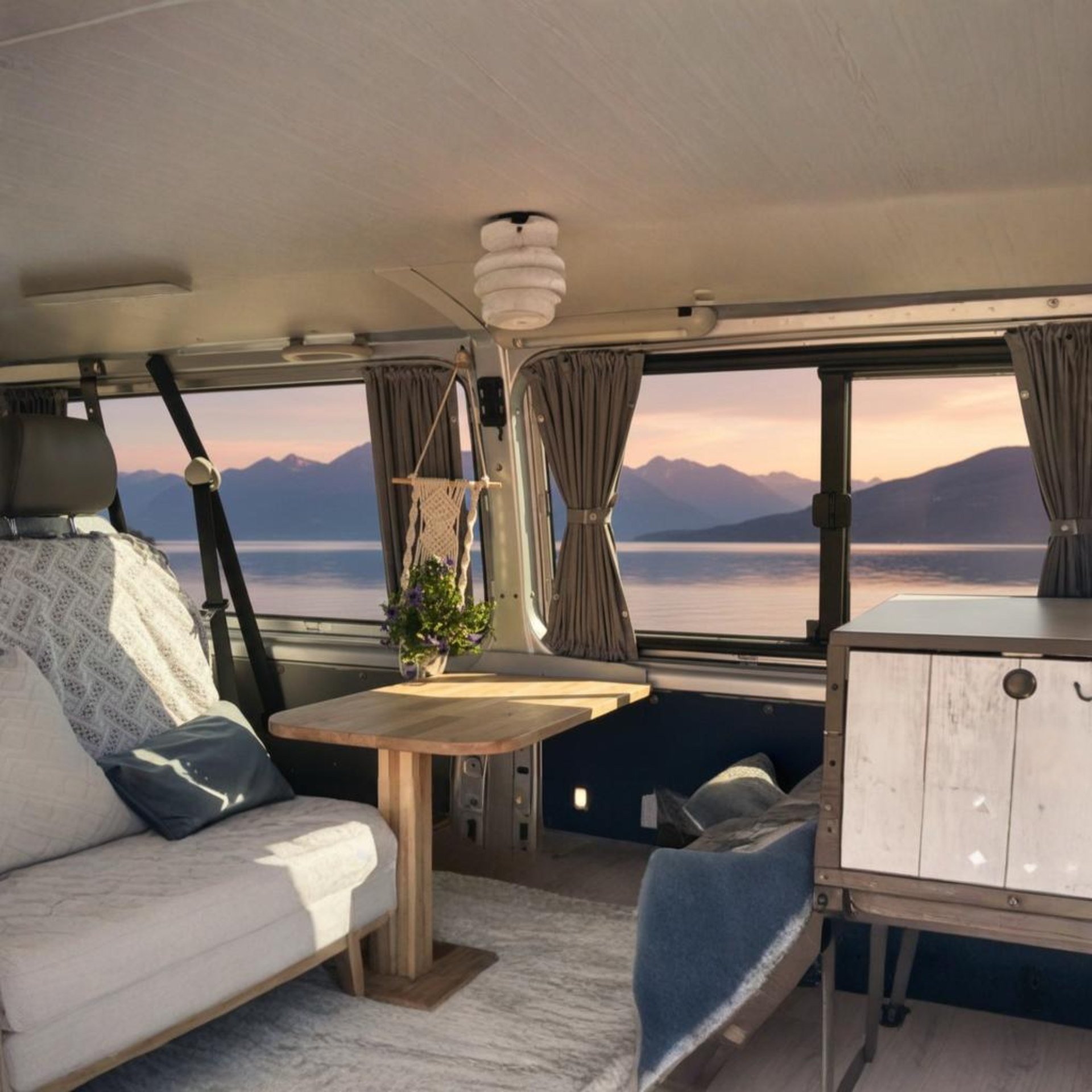 VW T4 einlagig Gardinen Set 5 Fenster